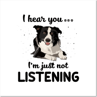 Border Collie I hear you Iam just not listening Posters and Art